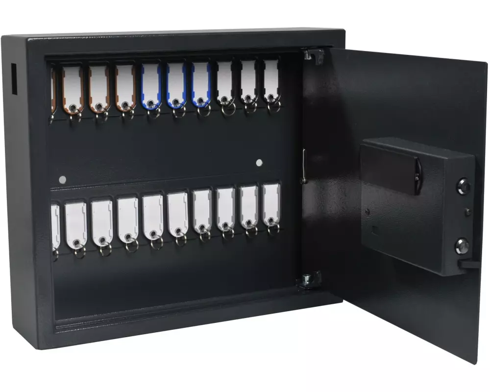 Pavo Schlüsselsafe Magnettag 20 Haken, Grau