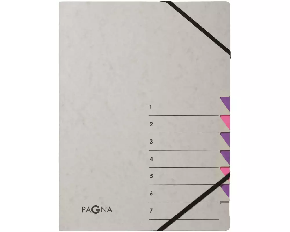 Pagna Ordnungsmappe A4 Easy Grey Grau; Lila, 7 Fächer