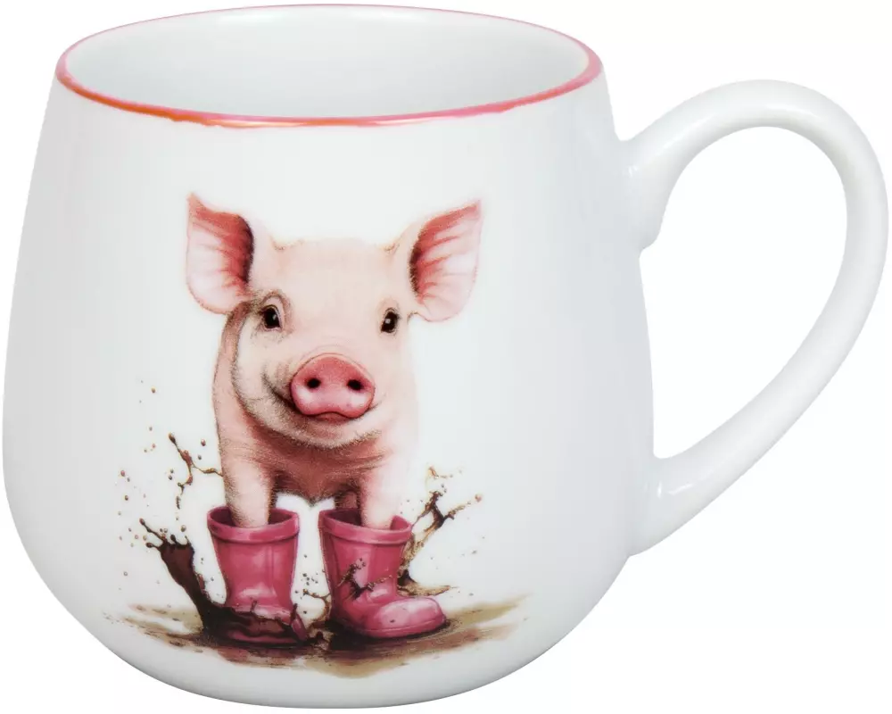 Könitz Universaltasse Tapsiges Schweinchen 400 ml, Weiss