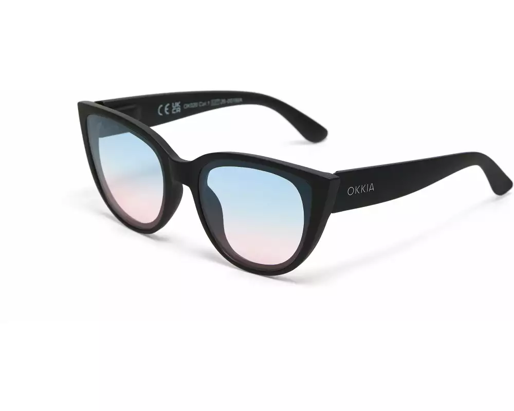 OKKIA Sonnenbrille Silvia Black, Blue Pink Lens