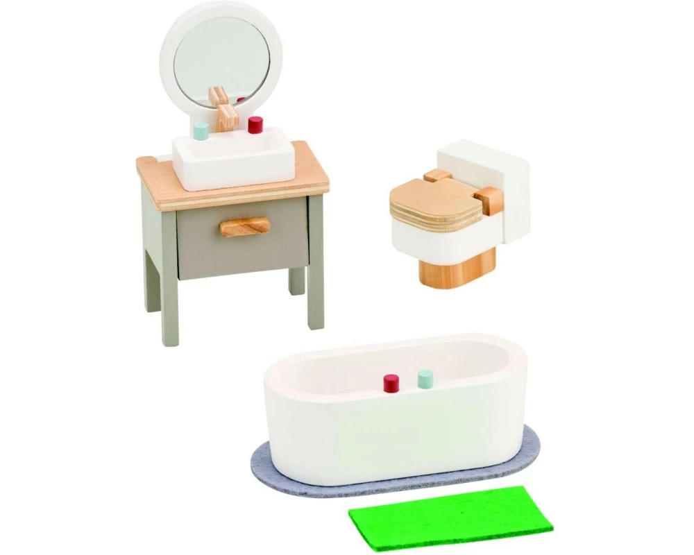 Spielba Holzspielwaren Puppenhausmöbel Badezimmer