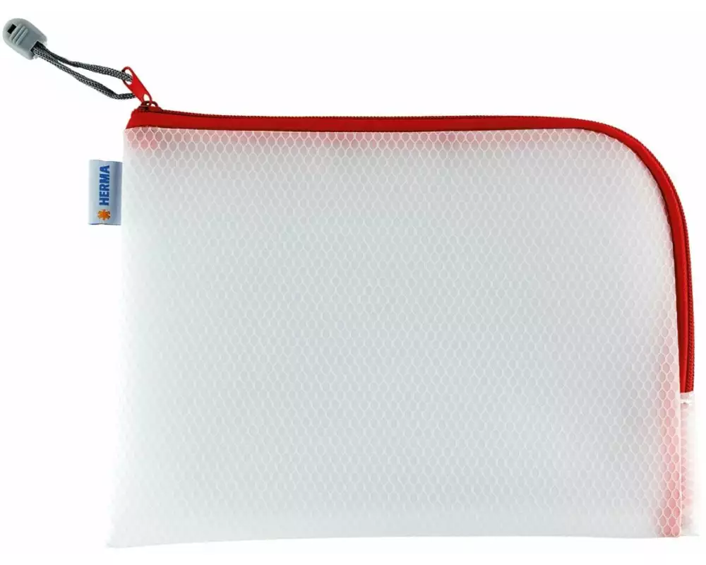 HERMA Etui Mesh Bag 26 x 20 cm, Rot/Weiss