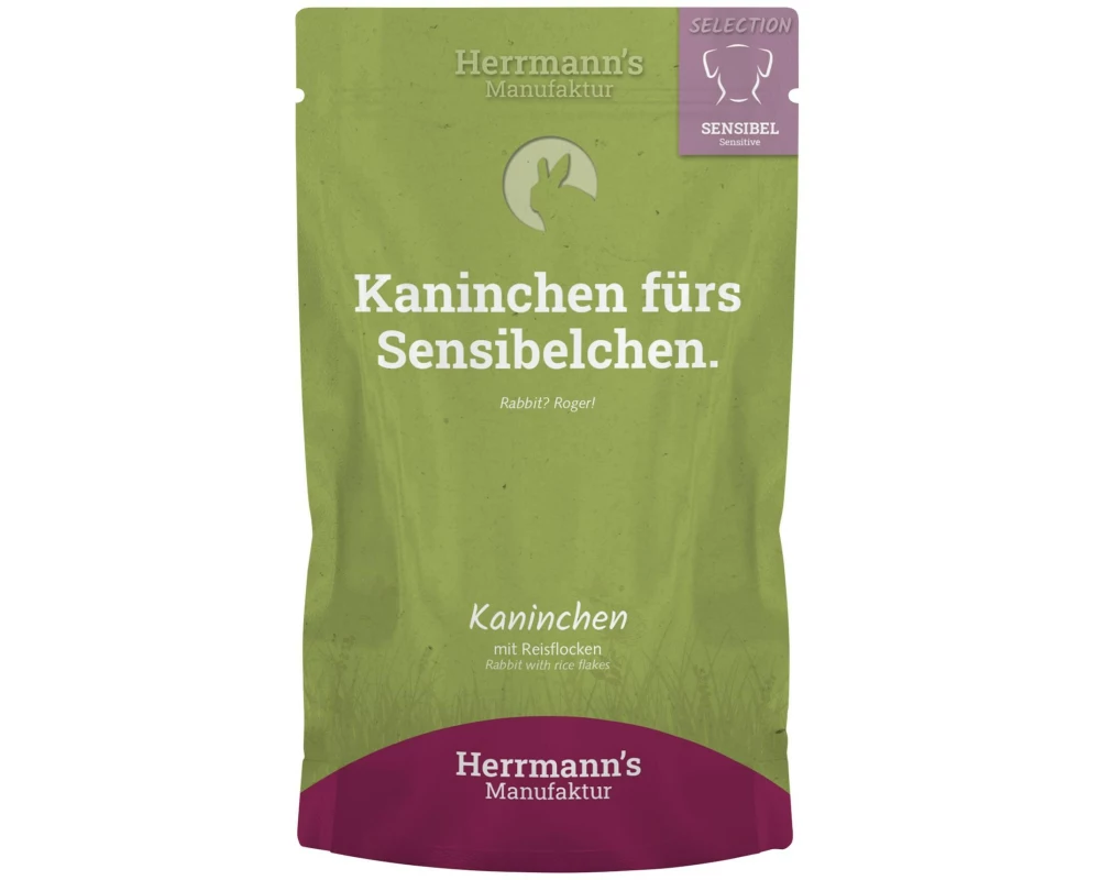 Herrmann's Nassfutter Kaninchen mit Reisflocken 150 g