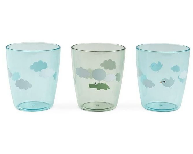 done by deer Kindertrinkglas Yummi mini 3er Set Happy Clouds Grün