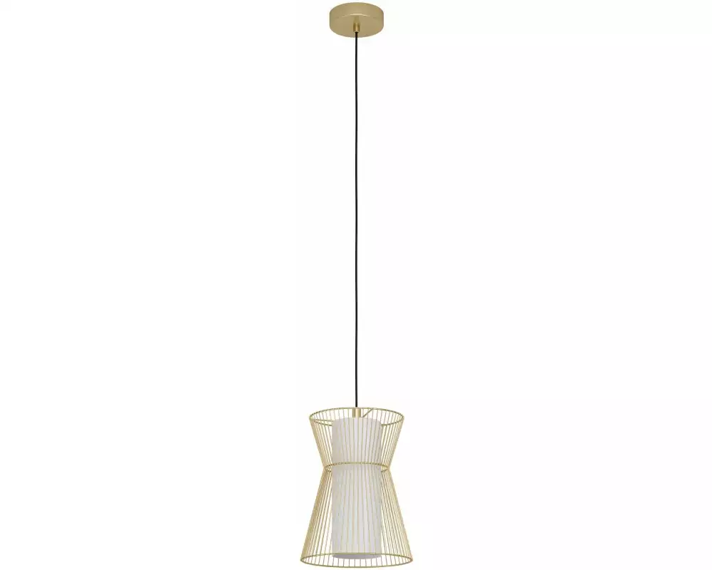EGLO Leuchten Pendelleuchte MASETA 1x E27 Gold/Weiss