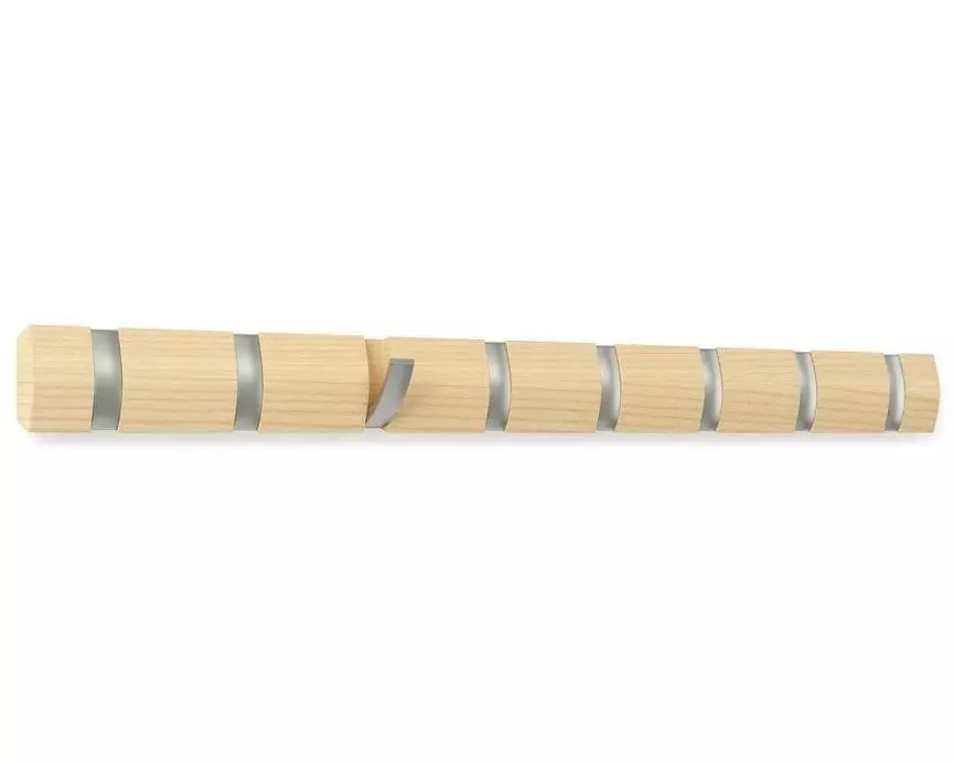 Umbra Wandgarderobe Flip 8 Haken, Nature/Silber