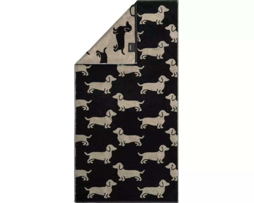 Cawö Handtuch We Love Dogs Dogs, 50 x 100 cm, Schwarz