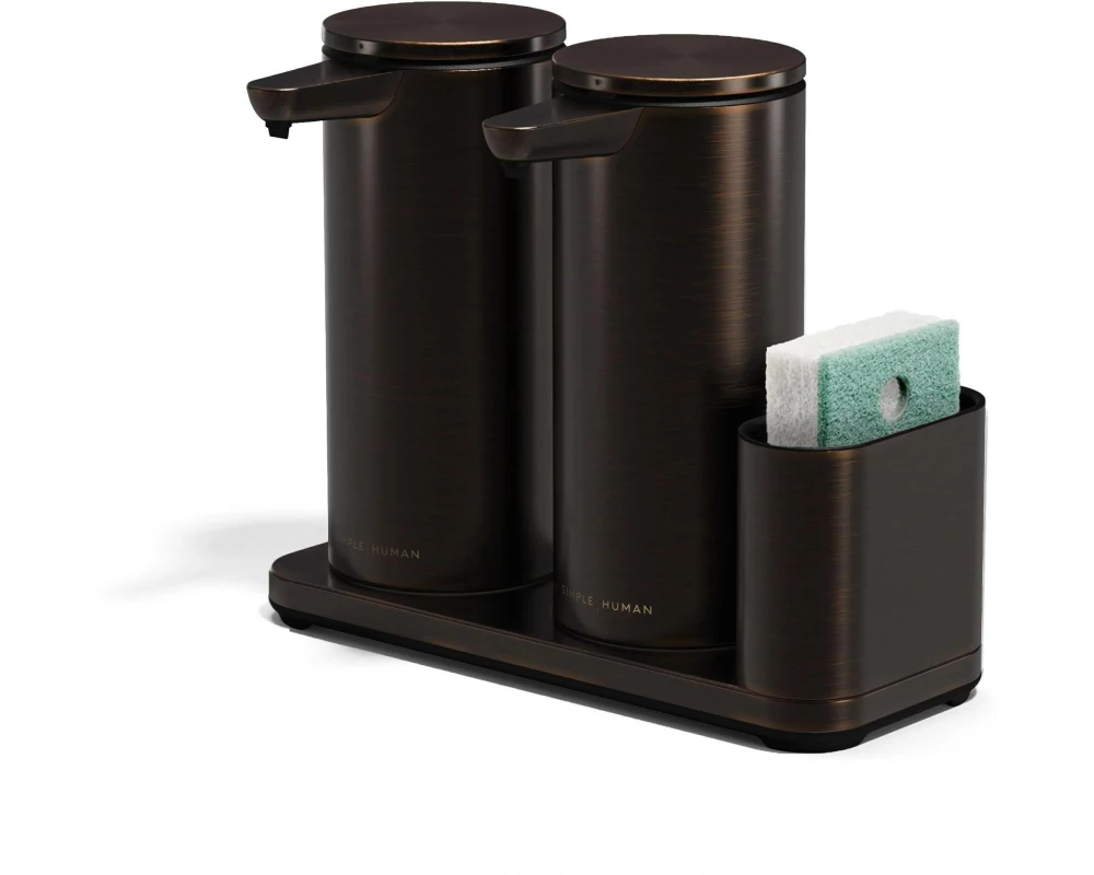 Simplehuman Sensorspender mit Caddy Dual Sensor Pump 2 x 414 ml, Bronze