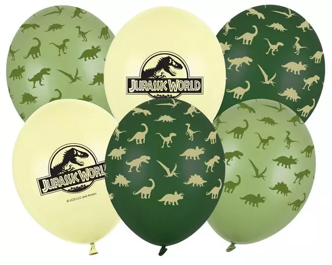 Partydeco Ballons Jurassic World, 6er-Set Mehrfarbig/Dunkelgrün