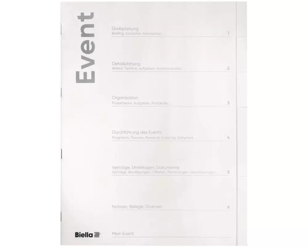 Biella Sichthülle Event Mappe, Deutsch