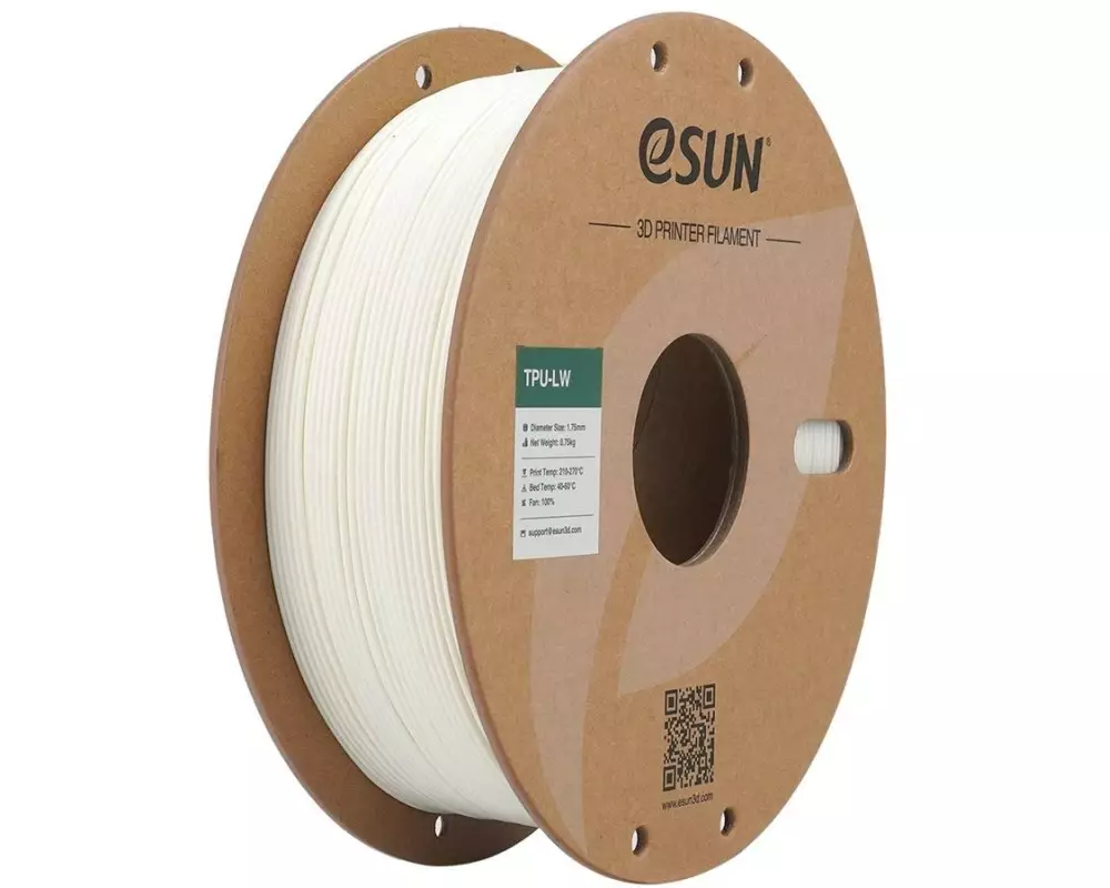 eSun Filament TPU LW Weiss 1.75 mm 1 kg