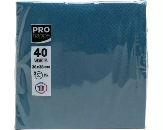 PRO nappe Papierservietten Blau 38 cm x 38 cm, 40 Stück