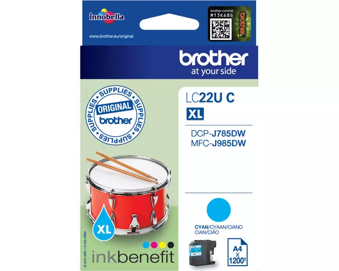 Brother LC22UC Tintenpatrone 1 Stück(e) Original Hohe (XL-) Ausbeute Cyan