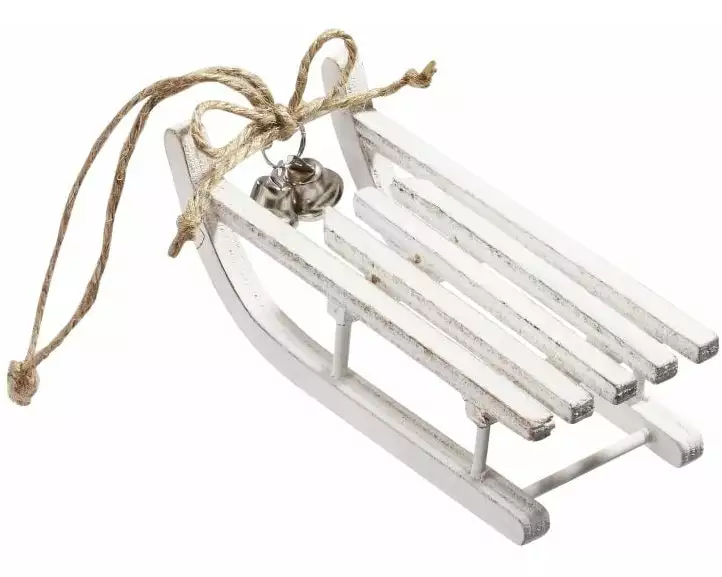 HobbyFun Mini-Utensilien Schlitten mit Glöckchen,12 x 5 x 3.3 cm