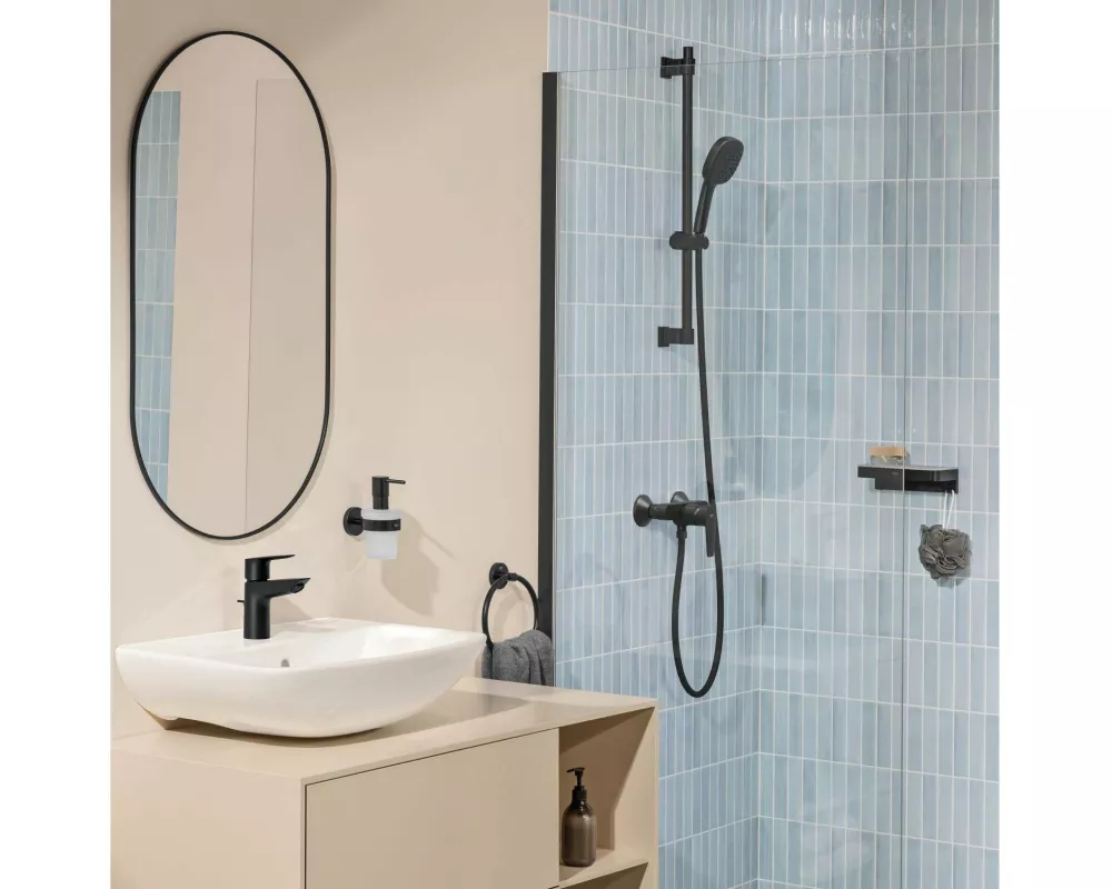 GROHE Start Edge 2020 S-Size, Mattschwarz, mit Ablaufgarnitur
