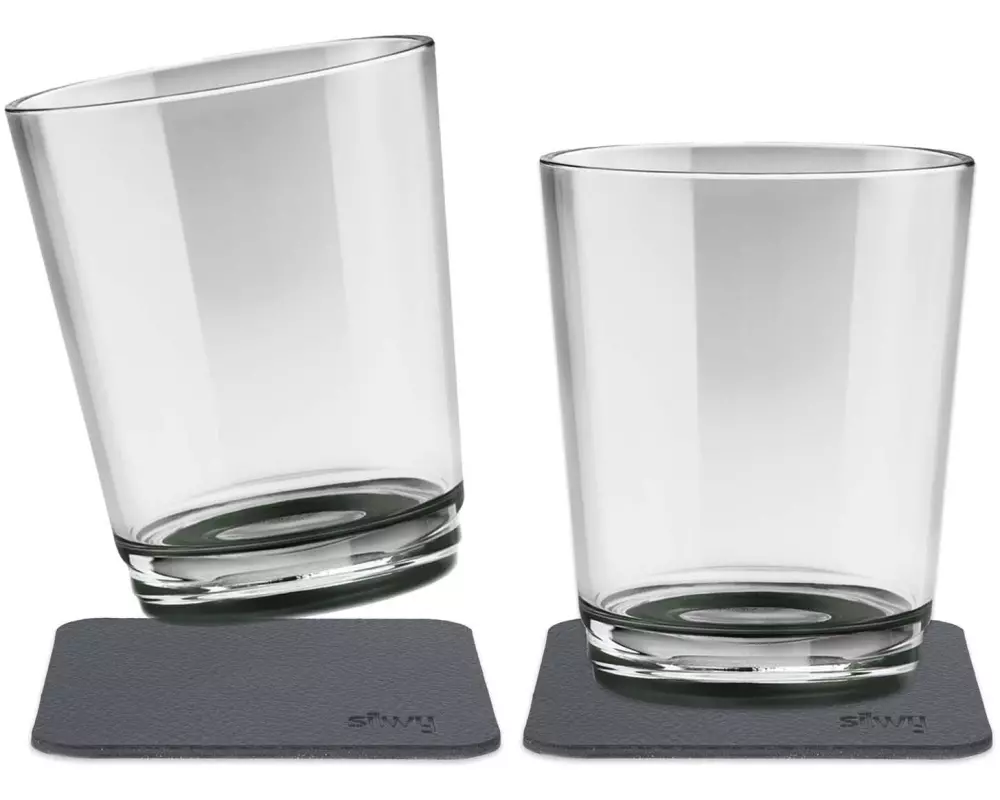 Silwy Outdoor-Becher Pearl Grey 2er-Set magnetisch 2.5 dl