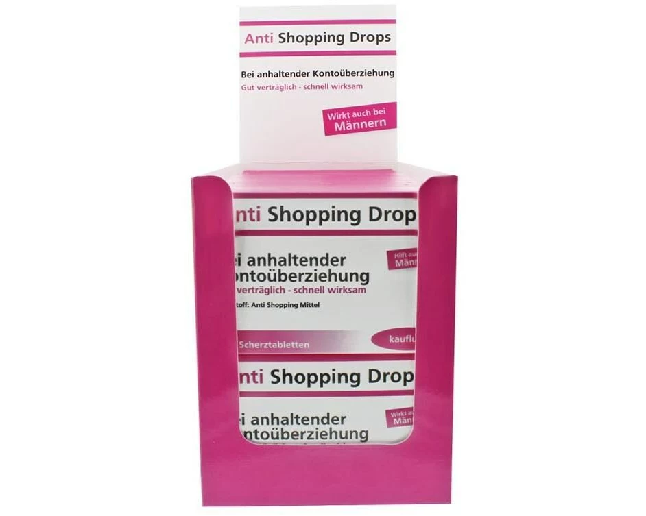 Trend Import Scherztabletten Anti-Shopping-Drops 22 g, aus Schokolade
