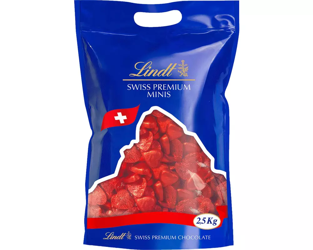 Lindt Schokolade Herzen Milch Rot 2.5 kg