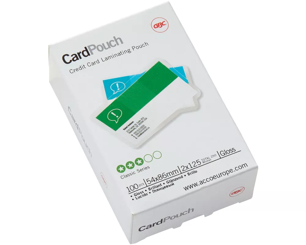 GBC Laminierfolie 86 x 54 mm, 125 µm, 100 Stück, Glänzend