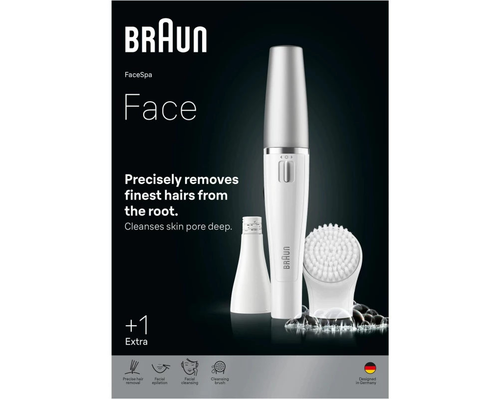 Braun Gesichtsepilierer FaceSpa SE810 Weiss/Silber