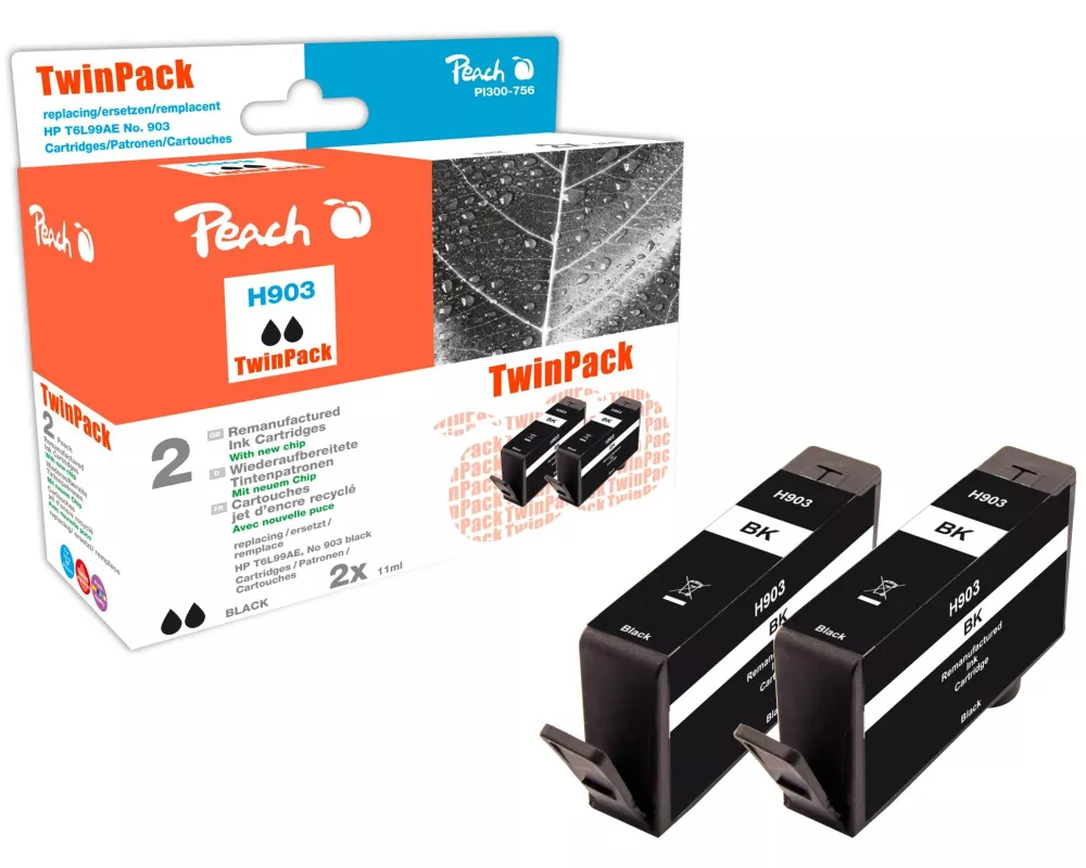 Peach Tinte HP Nr. 903 (T6L99AE) 2x Black