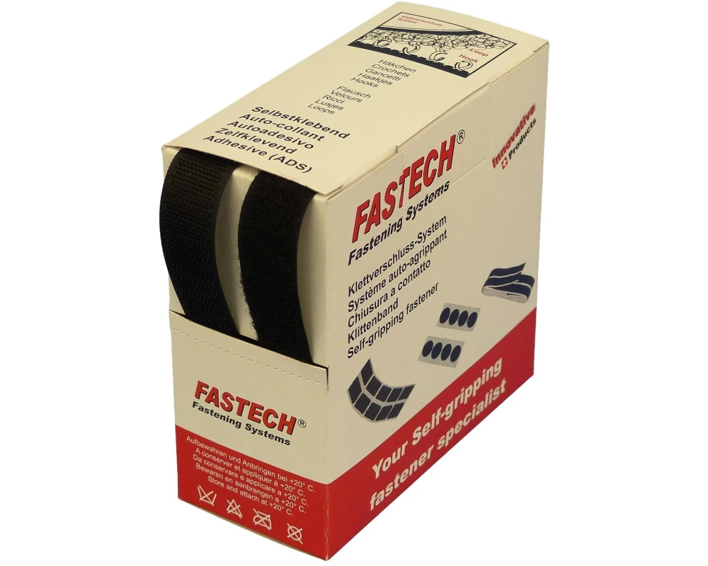 FASTECH Klettband-Box Schwarz