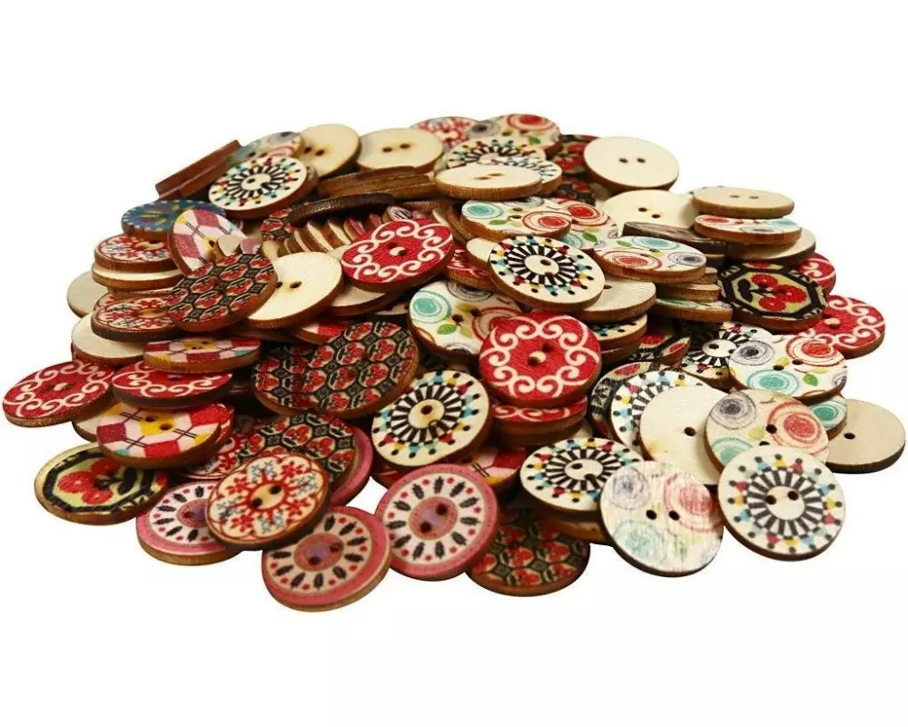 Creativ Company Knöpfe-Mix 20 mm, Mehrfarbig, 180 Stück