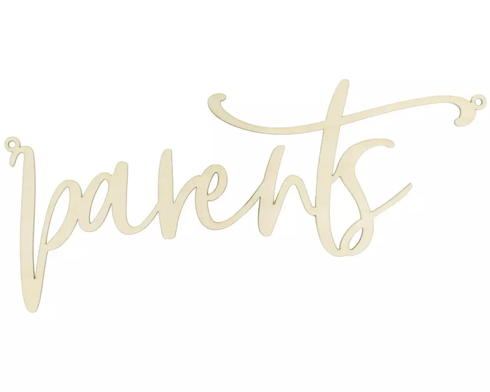 Partydeco Hochzeitsaccessoire Stuhlschild Parents 29.5 x 12.5 cm