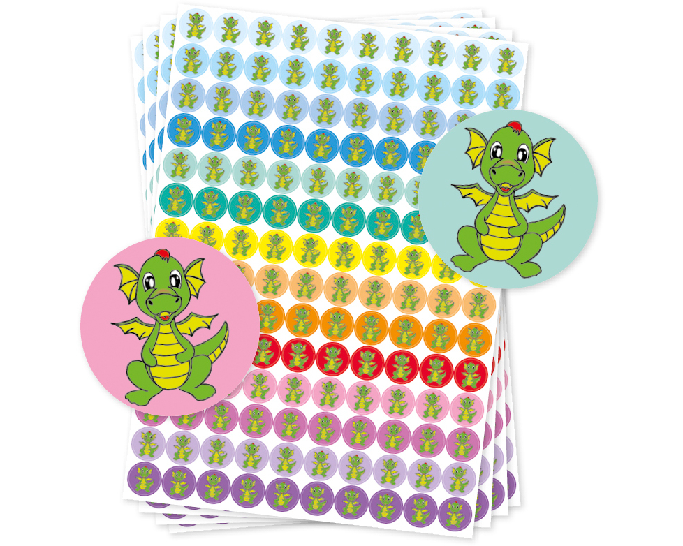 TIMETEX Belobigungs-Aufkleber 62652 Drache 560 Stück