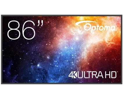 Optoma N3861K. Product design: Digital signage flat panel. Display diagonal: 2.18 m (86"), Display technology: LED, Display resolution: 3840 x 2160 pixels, Display brightness: 450 cd/m², HD type: 4K Ultra HD. Wi-Fi. Operating hours (hours/days): 24/7. Operating system installed: Android 11. Product colour: Black