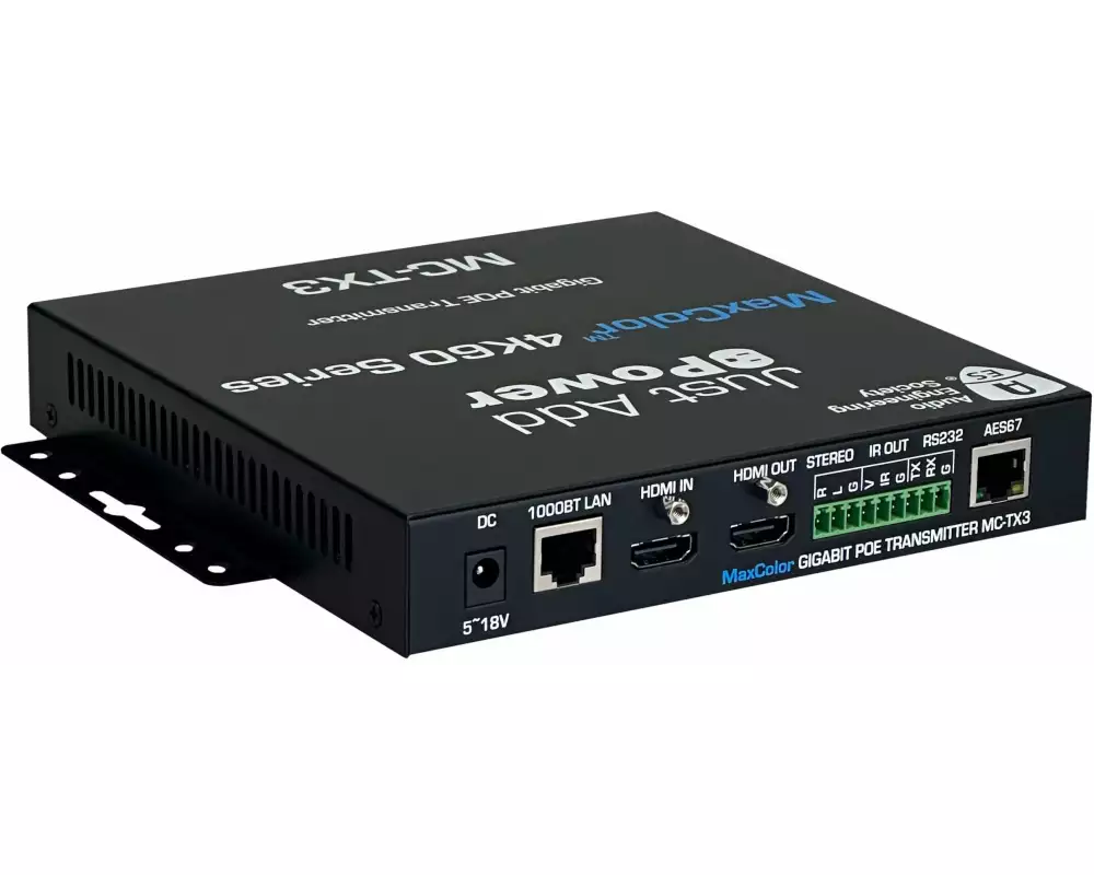 JUSTADDPOWER IP Transmitter JP-MC-TX3 mit AES67, USB-C und HDMI OUT