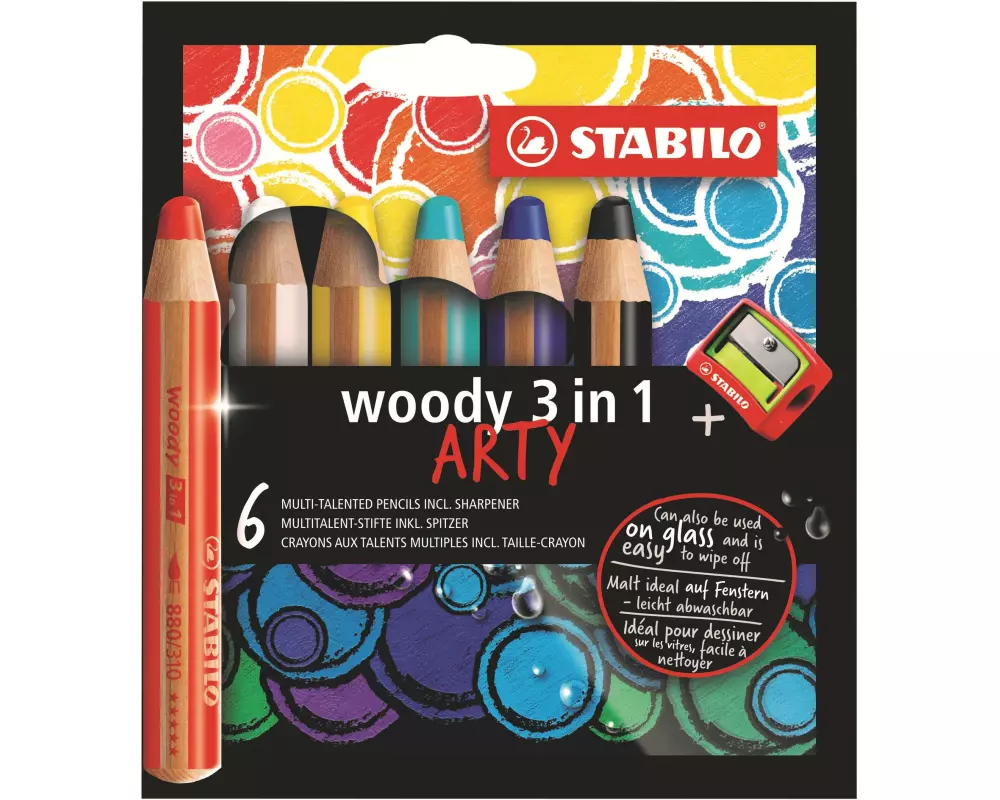 STABILO Farbstifte Woody Arty 3in1 6 Stück