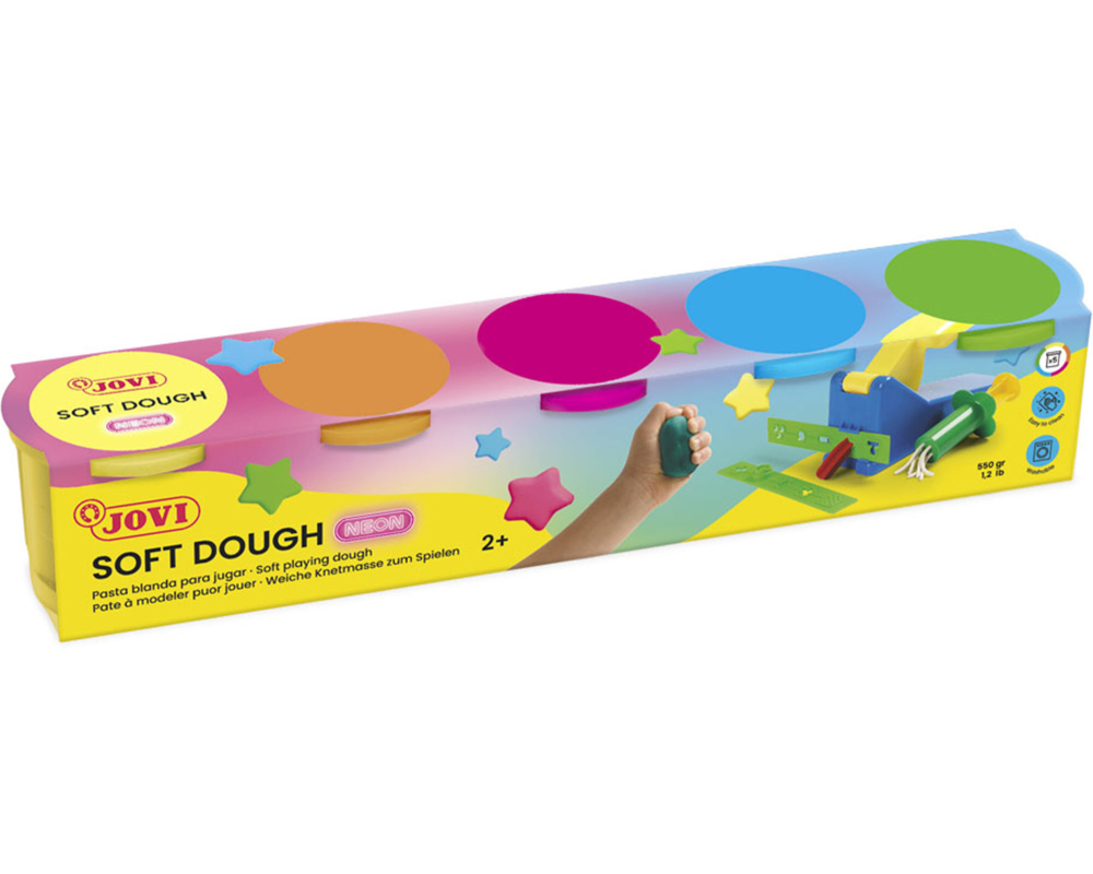 JOVI Knete 5x110g 510004056 Soft Dough, neon