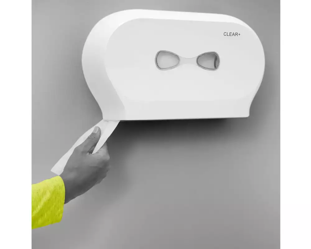 Clear+ by CWS Toilettenpapier Rollen, 2-lagig, Weiss