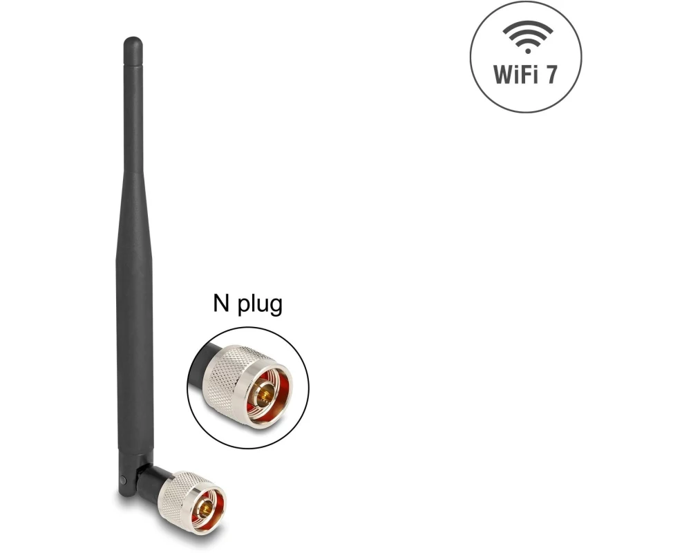 Delock WiFi 7 Antenne N St 2 - 3 dBi N-Type 3 dBi Rundstrahl