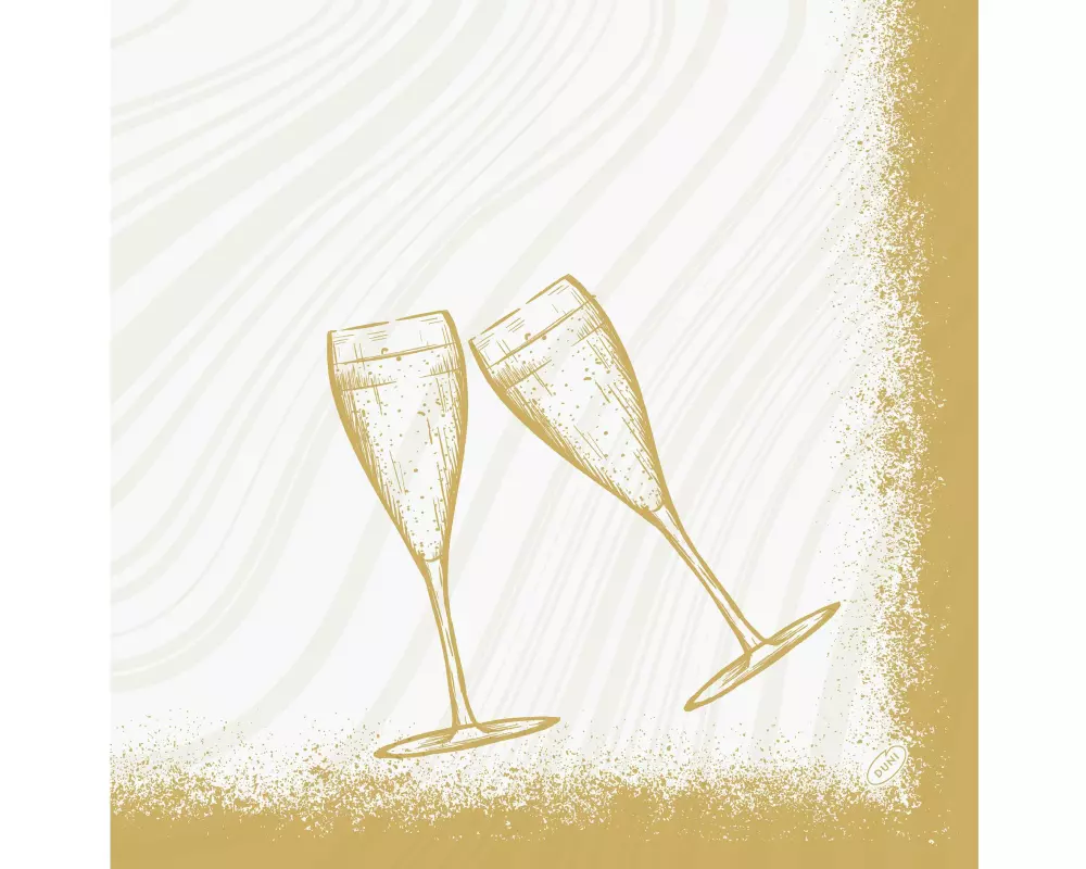 Duni Servietten Bio DSF, Sparkly Cheers, 40 x 40 cm, 60 Stück