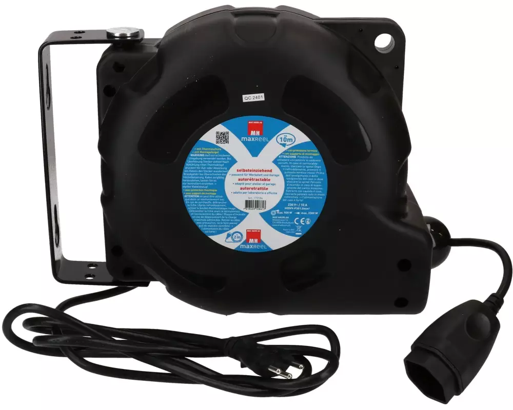 Max Hauri Kabelrolle 10 m, Schwarz