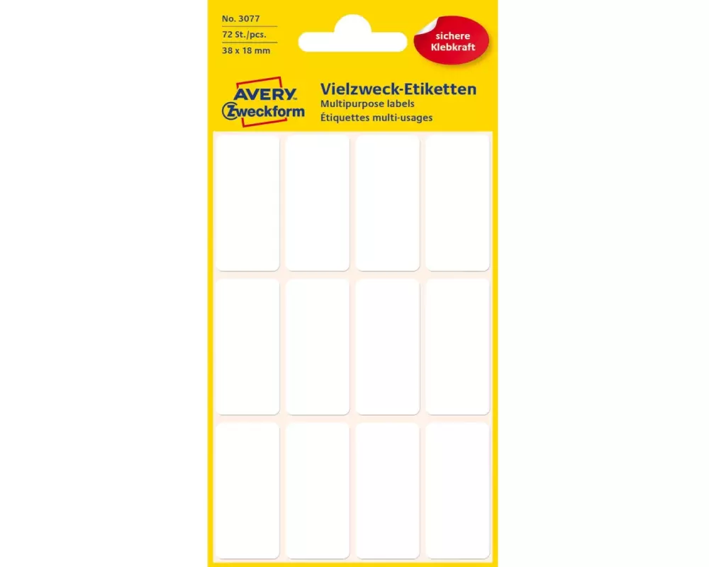 Avery Zweckform Vielzweck-Etiketten 38 x 18 mm, 6 Blatt