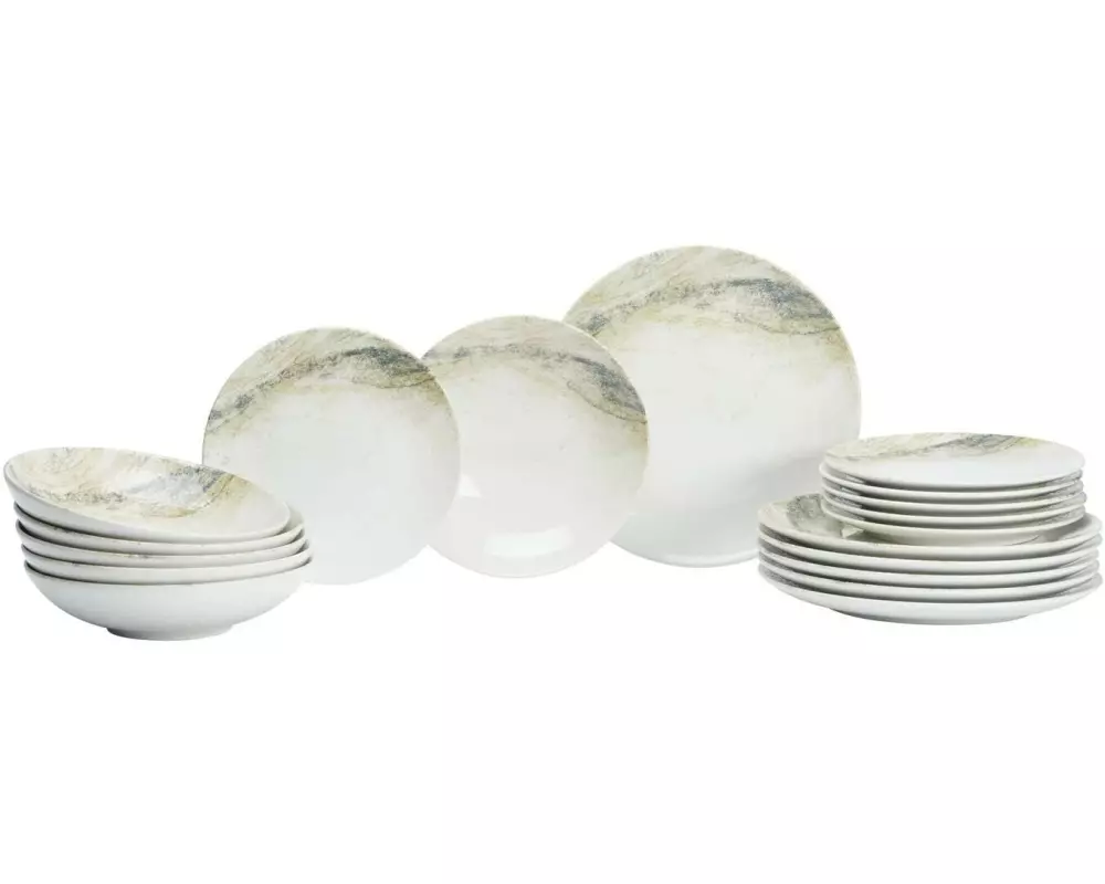 Ritzenhoff & Breker Speiseteller Arezzo 18-teilig, Braun/Grau/Weiss