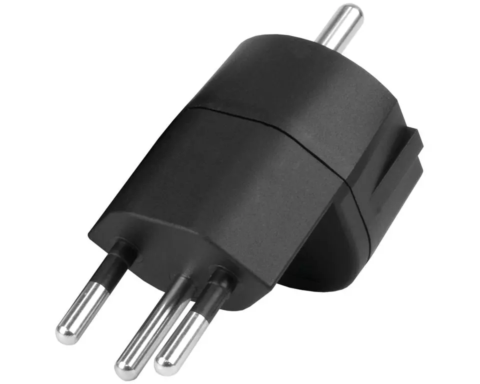 STEFFEN Fixadapter 3-Pol Deutsch auf Stecker CH T12 schwarz, CEE7