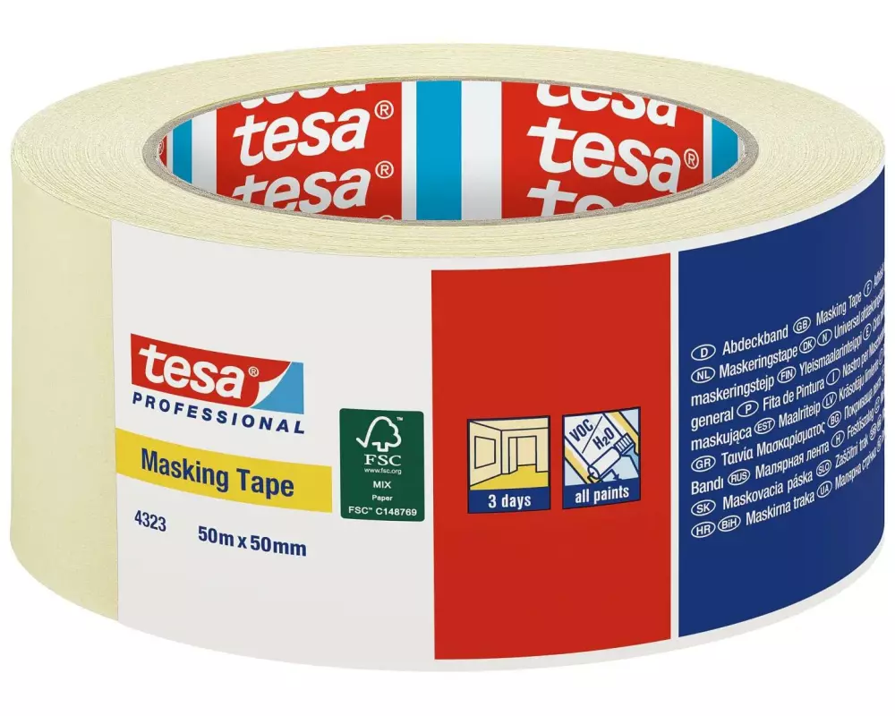 tesa Krappband Basic 50 m x 50 mm, hellbeige