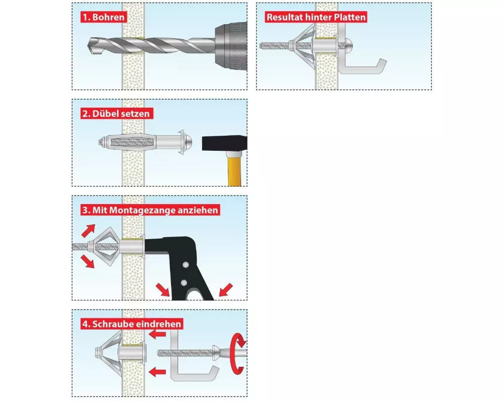 Tox-Dübel Hohlraumdübel Acrobat M8 x 68 mm, SW13, 2 Stück