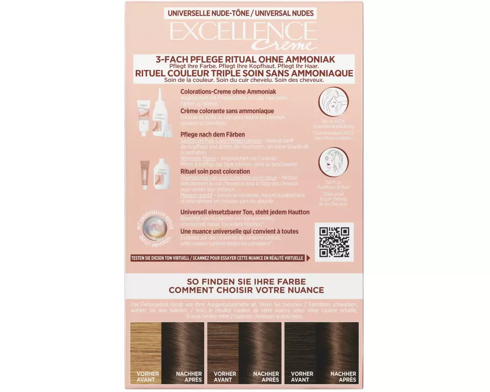 L'Oréal Paris Excellence Crème Nudes 5 Universelles Hellbraun