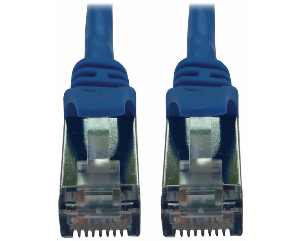 EATON TRIPPLITE Cat6a, 10G, Snagless, Shielded, Slim, STP Ethernet Cable, RJ45, M/M, PoE, Blue, 25 ft. 7.6m