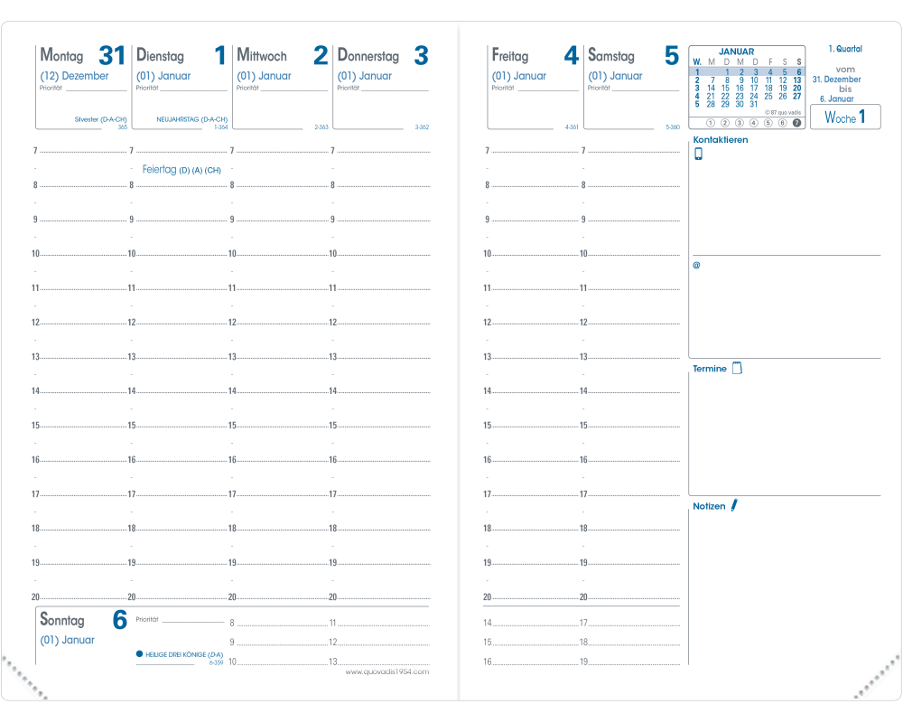 QUO-VADIS Ersatzinhalt+ Geschäft 2026 004034Q 1W/2S Impala/Club DE 10x15cm