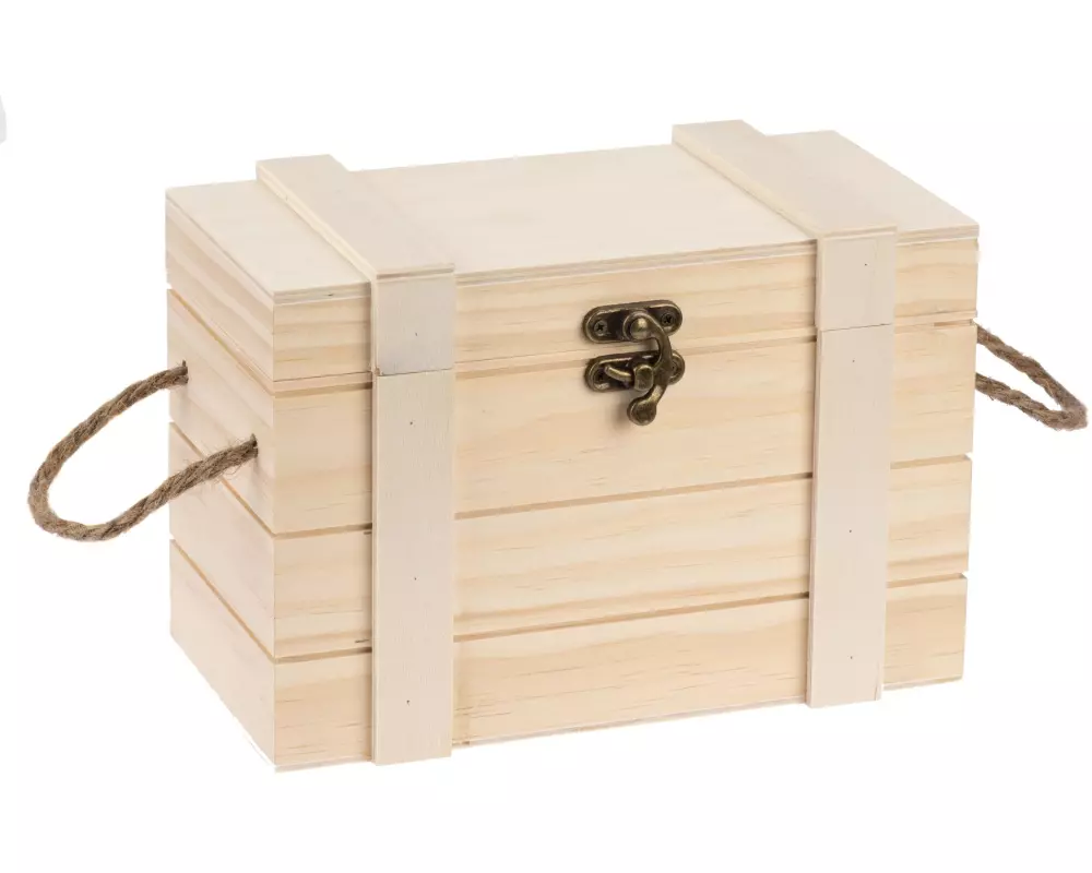 Glorex Holzartikel Schatztruhe 21 x 11 x 11.5 cm