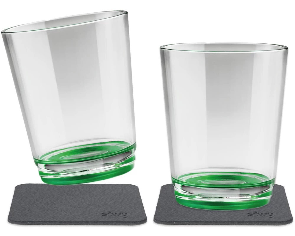 Silwy Outdoor-Becher Sour Green 2er-Set magnetisch