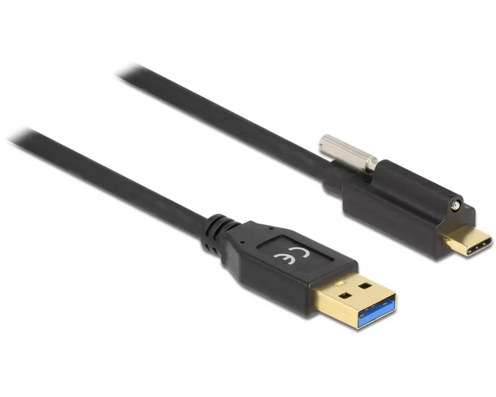 Delock USB 3.1-Kabel Schraube oben USB A - USB C 2 m