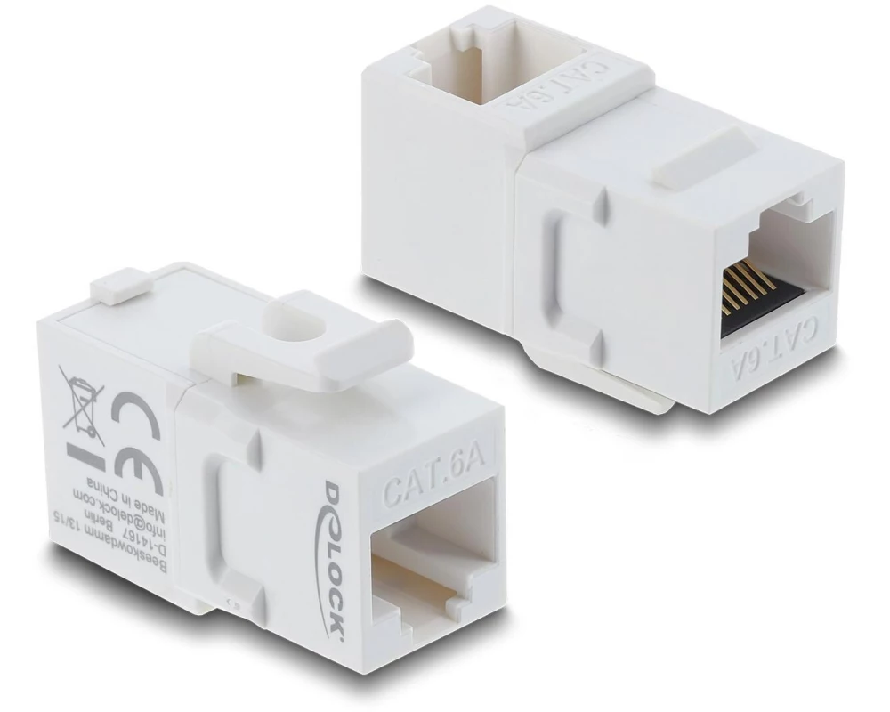 Delock Keystone-Modul Kupplung RJ45 Buchse zu Buchse 90°