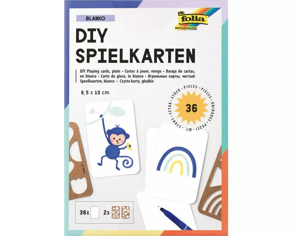 Folia Papp-Karte Blanco, 6.5 x 10 cm, 36 Stück